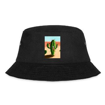 Lachender Kaktus in der Wüste - Bucket Hat - Schwarz - Vorne - Lela (165cm)