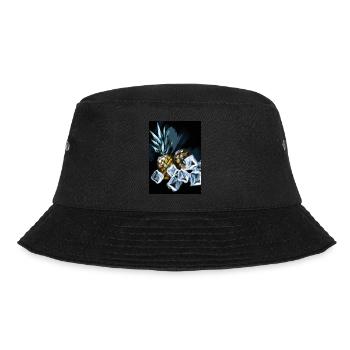 Ananas und Eiswürfel - Bucket Hat - Schwarz - Vorne - Lela (165cm)