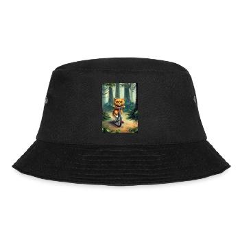 Katze fährt Fahrrad - Bucket Hat - Schwarz - Vorne - Lela (165cm)