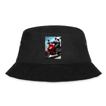 Motorrad-Panda - Bucket Hat - Schwarz - Vorne - Lela (165cm)