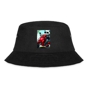 Motorrad-Panda - Bucket Hat - Schwarz - Vorne - Lela (165cm)