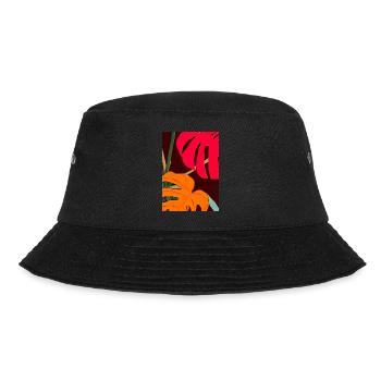 Monstera Pflanze Zusammenfassung - Bucket Hat - Schwarz - Vorne - Lela (165cm)