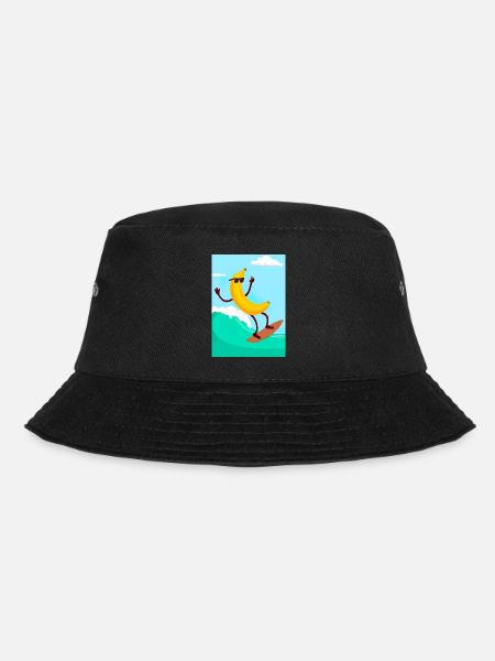 Surfen Banane - Bucket Hat - Schwarz