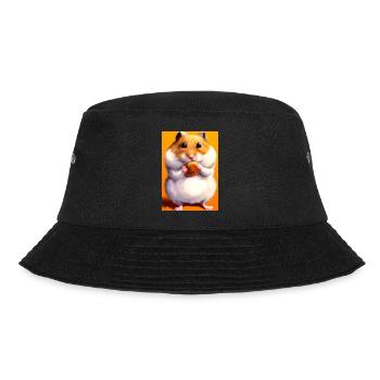 Hamster frisst - Bucket Hat - Schwarz - Vorne - Lela (165cm)