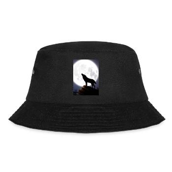 Wolf bei Nacht - Bucket Hat - Schwarz - Vorne - Lela (165cm)