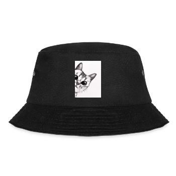 Niedliche Katze Zeichnung - Bucket Hat - Schwarz - Vorne - Lela (165cm)