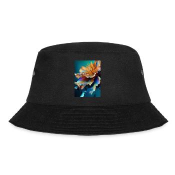 Abstrakte Blume - Bucket Hat - Schwarz - Vorne - Lela (165cm)