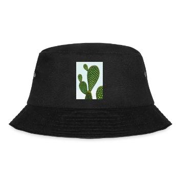 Ausgefallener Kaktus - Bucket Hat - Schwarz - Vorne - Lela (165cm)