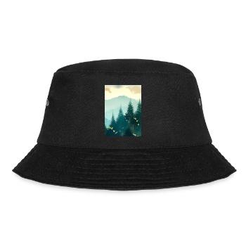 Nebliger Wald - Bucket Hat - Schwarz - Vorne - Lela (165cm)