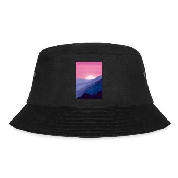 Rosa Sonnenuntergang - Bucket Hat - Schwarz - Vorne - Lela (165cm)