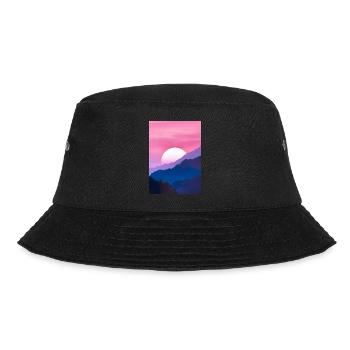 Rosa Sonnenuntergang - Bucket Hat - Schwarz - Vorne - Lela (165cm)