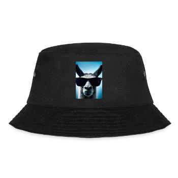 Lama mit Sonnenbrille - Bucket Hat - Schwarz - Vorne - Lela (165cm)