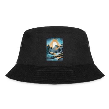 Abstrakte Landschaft - Abstract Landscape - Bucket Hat - black - Front - Lela (165cm)