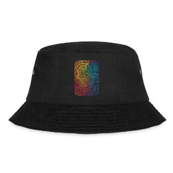 Cooles, surreales Regenbogen Retro Rohre Muster - Bucket Hat - Schwarz - Vorne - Lela (165cm)