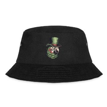 Cooler grüner Ara mit grünes Zylinder - Bucket Hat - Schwarz - Vorne - Lela (165cm)