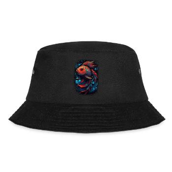 cool fishing rod fishing boat bday - Bucket Hat - Schwarz - Vorne - Lela (165cm)