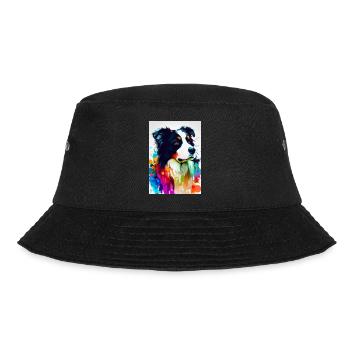 Bunter Border Collie - Bucket Hat - Schwarz - Vorne - Lela (165cm)