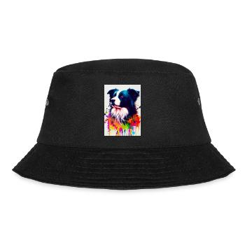 Bunter Border Collie - Bucket Hat - Schwarz - Vorne - Lela (165cm)