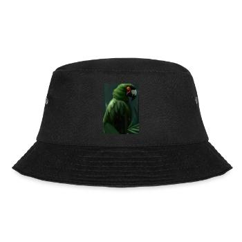 Grüner Dschungelvogel - Bucket Hat - Schwarz - Vorne - Lela (165cm)