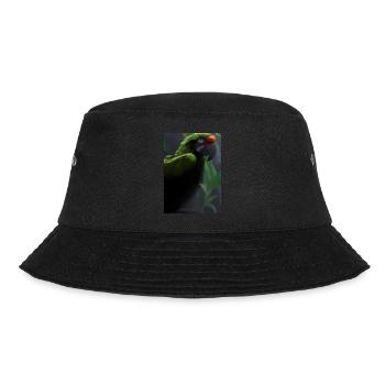 Grüner Dschungelvogel - Bucket Hat - Schwarz - Vorne - Lela (165cm)