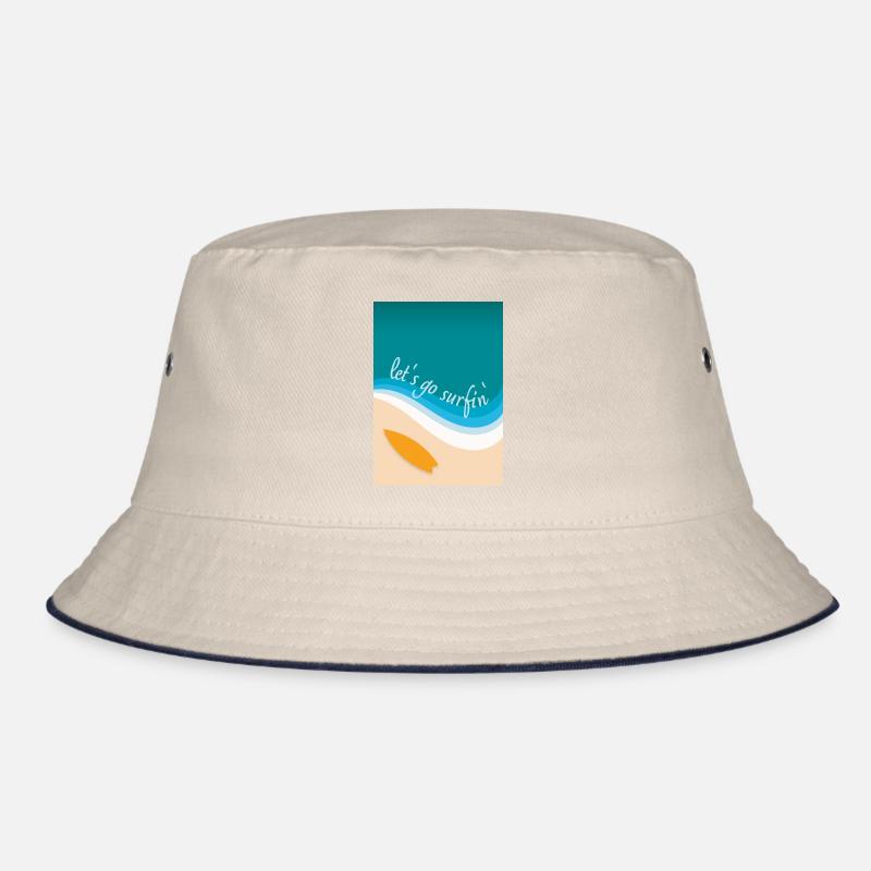 Let's go surfin' surfing (angular design) Bucket Hat