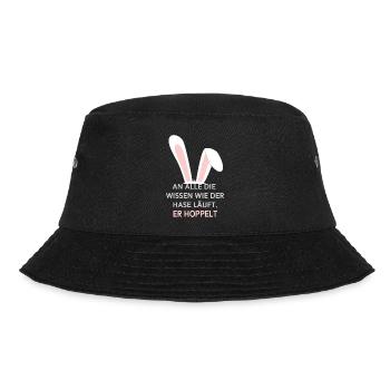 An alle die wissen wie der Hase läuft. Er hoppelt - Bucket Hat - Schwarz - Vorne - Lela (165cm)