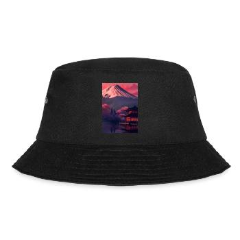 Roter japanischer Berg - Bucket Hat - Schwarz - Vorne - Lela (165cm)