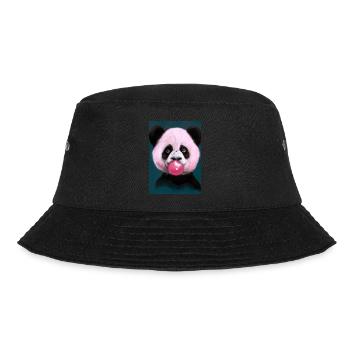 Kaugummi-Panda - Bucket Hat - Schwarz - Vorne - Lela (165cm)