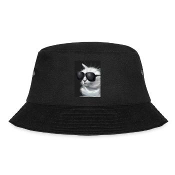 Katze mit Sonnenbrille - Bucket Hat - Schwarz - Vorne - Lela (165cm)