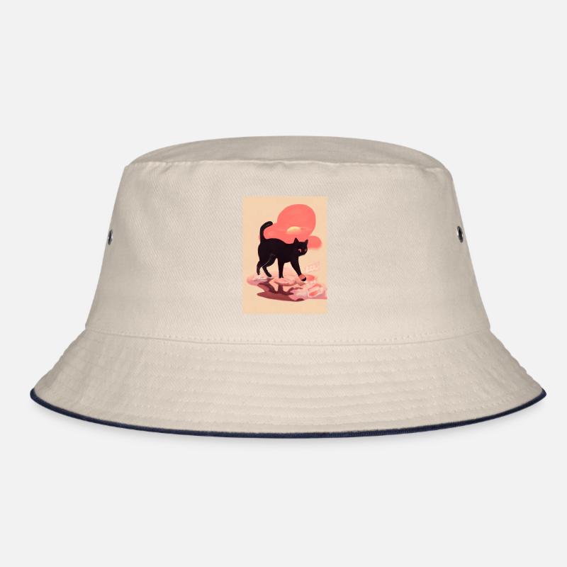 Niedliche schwarze Katze Bucket Hat