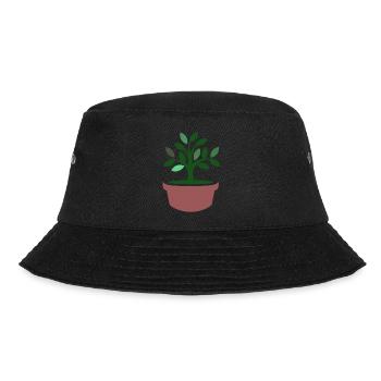 Pflanze im Blumentopf - Symbol Logo - Bucket Hat - Schwarz - Vorne - Lela (165cm)