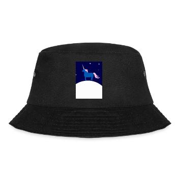 Mond Einhorn Minimal - Bucket Hat - Schwarz - Vorne - Lela (165cm)