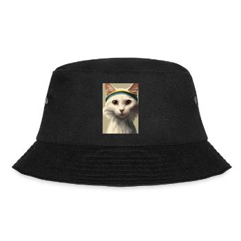 Tennis-Katze - Bucket Hat - Schwarz - Vorne - Lela (165cm)