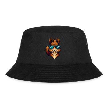 Cool Squirrel - Squirrel with sunglasses - Bucket Hat - black - Front - Lela (165cm)