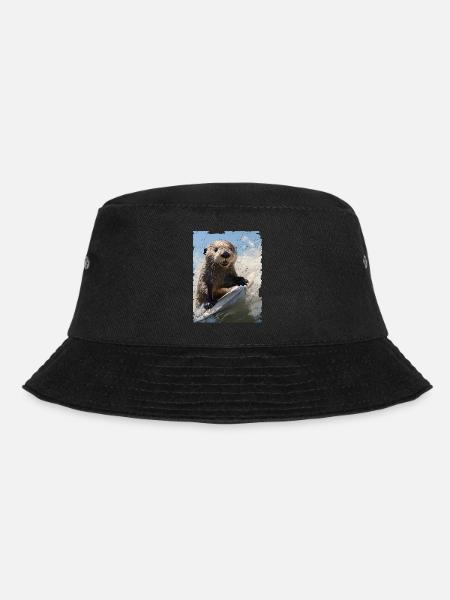 Surfing Sea Otter - Bucket Hat - Schwarz