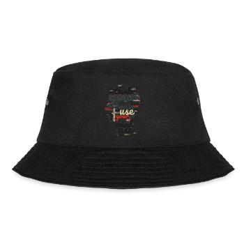 colorful letters in the shape of a head - Bucket Hat - black - Front - Lela (165cm)