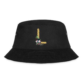 Letter l gold floral - Bucket Hat - black - Front - Lela (165cm)