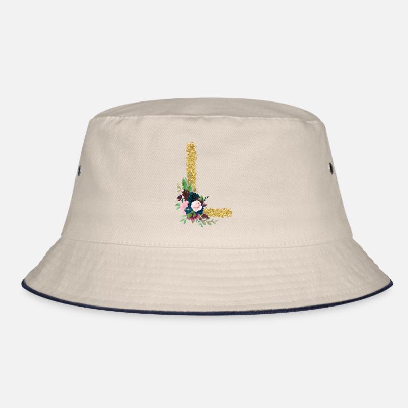 Buchstabe l gold floral Bucket Hat