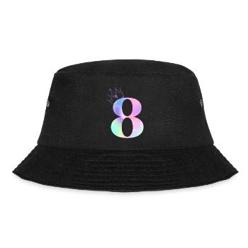 Regenbogen zum 8-jährigen Jubiläum - Bucket Hat - Schwarz - Vorne - Lela (165cm)