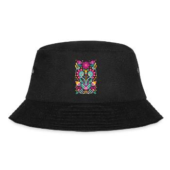 Otomi Blumen Mexikanische Blumenkunst - Bucket Hat - Schwarz - Vorne - Lela (165cm)