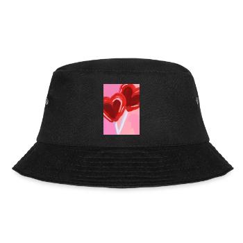 Herz-Lollipop - Bucket Hat - Schwarz - Vorne - Lela (165cm)