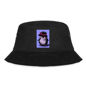 Pinguin mit niedlicher rosa Mütze - Bucket Hat - Schwarz - Vorne - Lela (165cm)