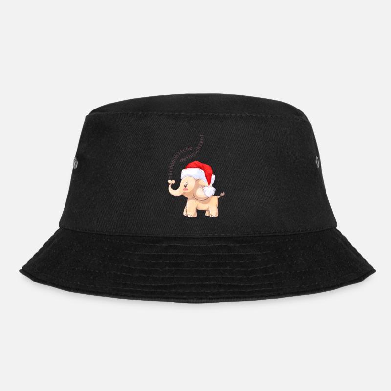 Fröhlicher Elefant zu Weihnachten - Bucket Hat - Schwarz