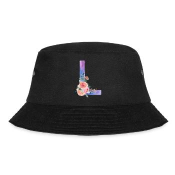 Letter L watercolor - Bucket Hat - black - Front - Lela (165cm)