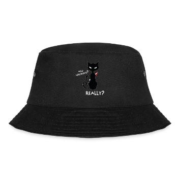 Neue Freundin? - Lustiges Katzen Shirt Design - Bucket Hat - Schwarz - Vorne - Lela (165cm)