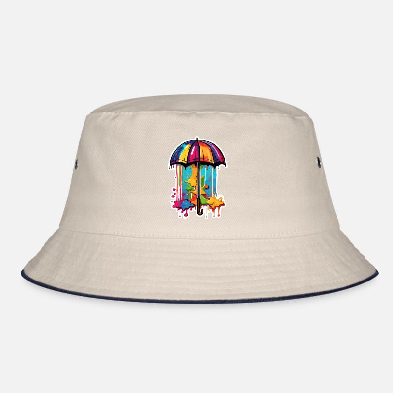 Umbrella / Weather / Precipitation / Raindrops Bucket Hat