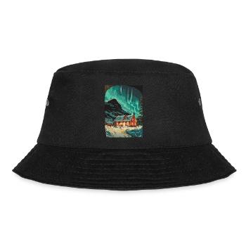 Wooden hut in the snow - Bucket Hat - black - Front - Lela (165cm)