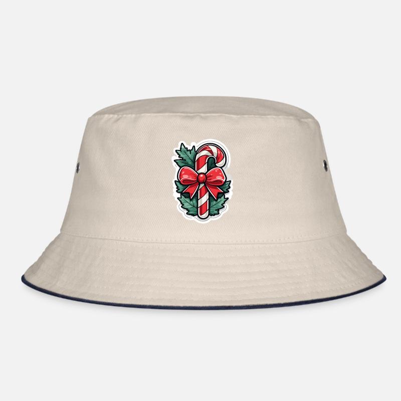 Candy Cane Christmas Drawing Bucket Hat