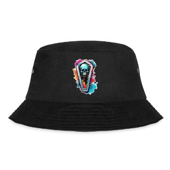 Sarg / Letzte Ruhestätte / Erde / Bestattung - Bucket Hat - Schwarz - Vorne - Lela (165cm)