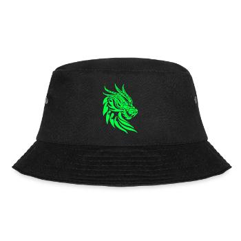 Fantasy Drachenkopf Anime Tattoo Mythisches Reptil - Bucket Hat - Schwarz - Vorne - Lela (165cm)